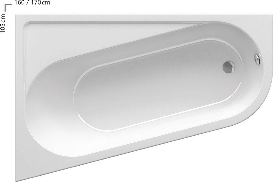 Ravak Chrome Aszimmetrikus kád 160 x 105 cm