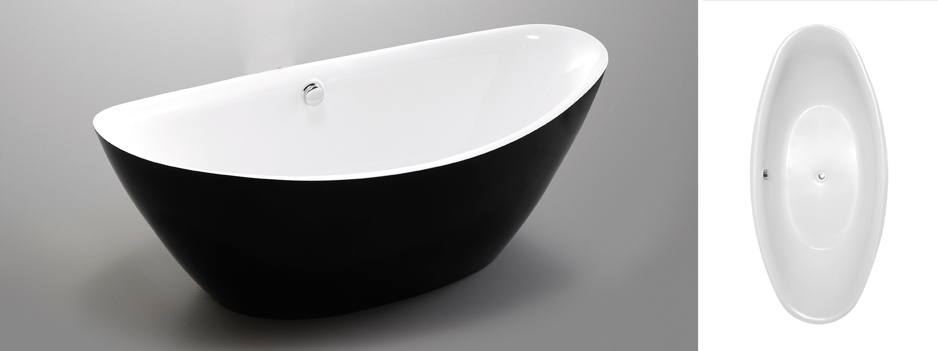 Wellis Arezzo Black Térben álló kád 180