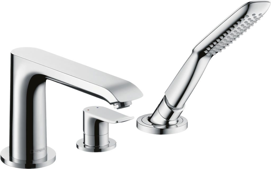 Hansgrohe Metris 3-lyukú peremre szerelhető egykaros kádcsaptelep 