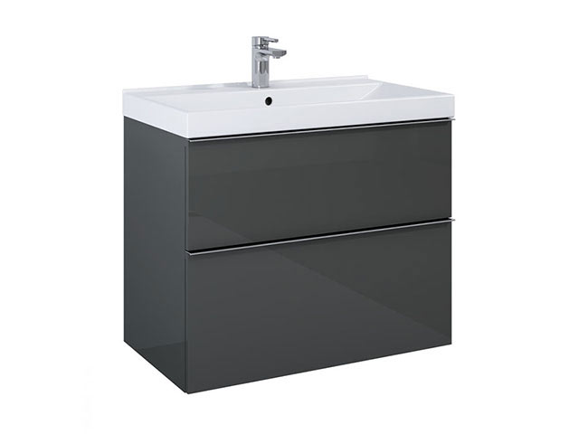 Arezzo Design Monterey 80cm-es alsószekrény 2 fiókkal magasfény? szürke