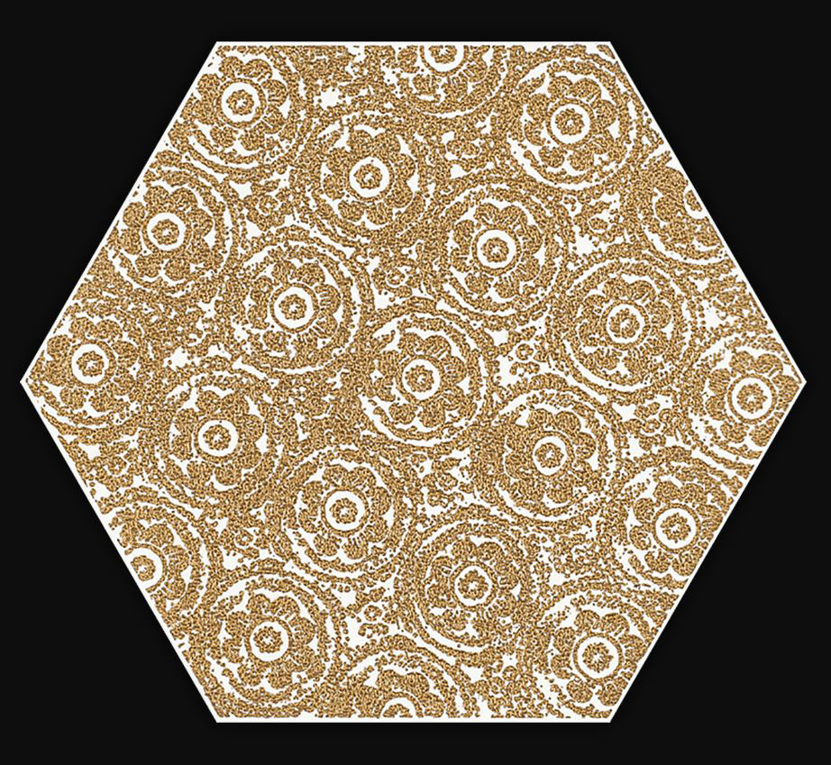 Paradyz Shiny Lines Gold Heksagon Inserto F dekorcsempe 19,8 x 17,1