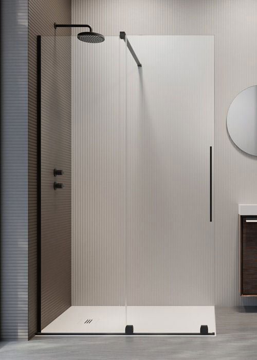 Radaway Furo Black Walk-in 110 jobb Walk-in zuhanyfal