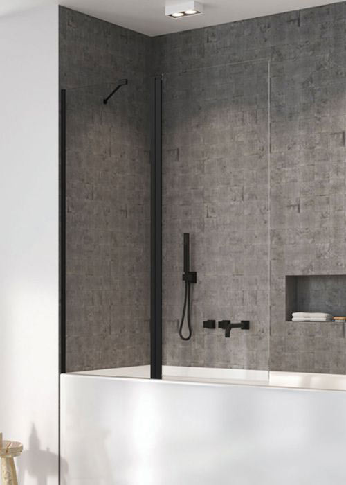 Radaway Nes Black PND II 140 J fekete kádparaván