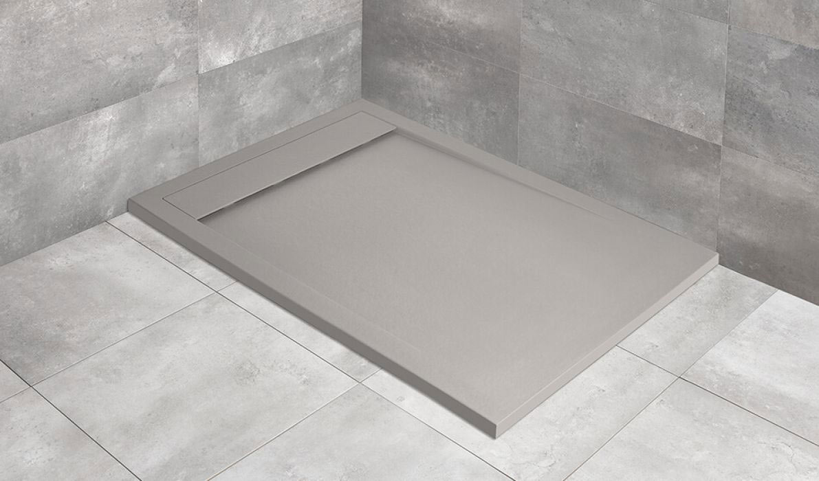 Radaway Teos F szögletes lapos cemento zuhanytálca 90x80
