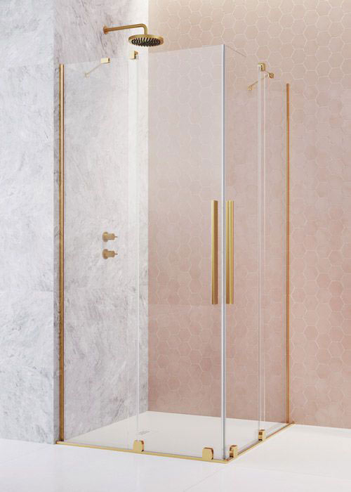 Radaway Furo Gold KDD 110 B átlátszó arany szögletes zuhanykabin