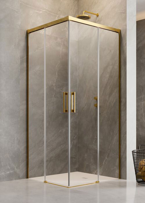Radaway Idea Gold KDD 90 B átlátszó szögletes arany zuhanykabin