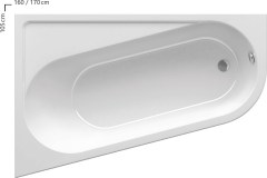 Ravak Chrome Aszimmetrikus kád 170 x 105 cm