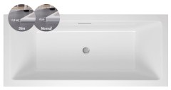 M-Acryl Sabina Pro Slim Egyenes kád 180 x 80 cm
