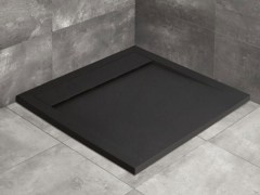Radaway Teos C szögletes lapos fekete zuhanytálca 90x90