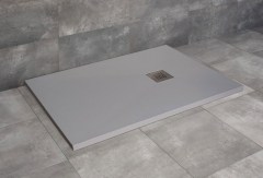 Radaway Kios F szögletes lapos szürke zuhanytálca 140x80