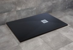 Radaway Kios F szögletes lapos fekete zuhanytálca 140x80