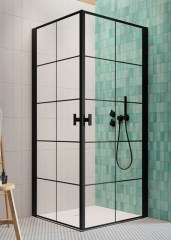 Radaway Nes Black KDD I Factory 80 J átlátszó szögletes zuhanykabin