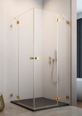 Radaway Essenza Pro Gold KDD 90 B átlátszó szögletes zuhanykabin