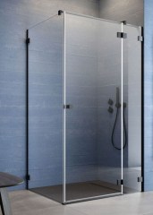 Radaway Essenza Pro Black KDJ 80 B átlátszó szögletes zuhanykabin