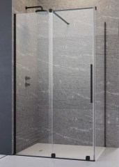 Radaway Furo Black KDJ 120 J átlátszó fekete szögletes zuhanykabin