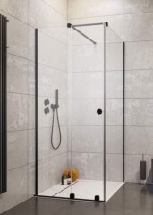 Radaway Furo Black KDJ RH 100 J átlátszó fekete szögletes zuhanykabin