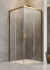 Radaway Idea Gold KDD 120 J átlátszó szögletes arany zuhanykabin