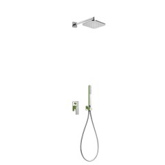 Tres Loft Colors falba süllyesztett  zuhany csaptelep szett, esőztetővel és kézizuhannyal, green-chrome 20018002VE