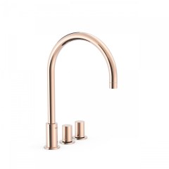 Tres Project-Tres peremre szerelhető, háromüléses mosdó csaptelep  rose gold 06110501OP