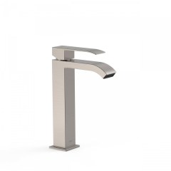 Tres Cuadro Exclusive magasított egykaros mosdó csaptelep, cascade kifolyóval steel  00661001AC