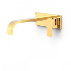 Tres Cuadro Exclusive falba süllyesztett, egykaros mosdó csaptelep, 240 mm-es kifolyó, arany  00630012OR