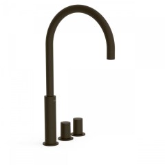 Tres Study Exclusive  peremre szerelhető, magasított, 3 üléses mosdó csaptelep,  black bronze 06110502KMB