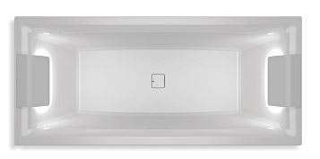 Riho Still Square Led LR Egyenes kád 170 x 75 cm