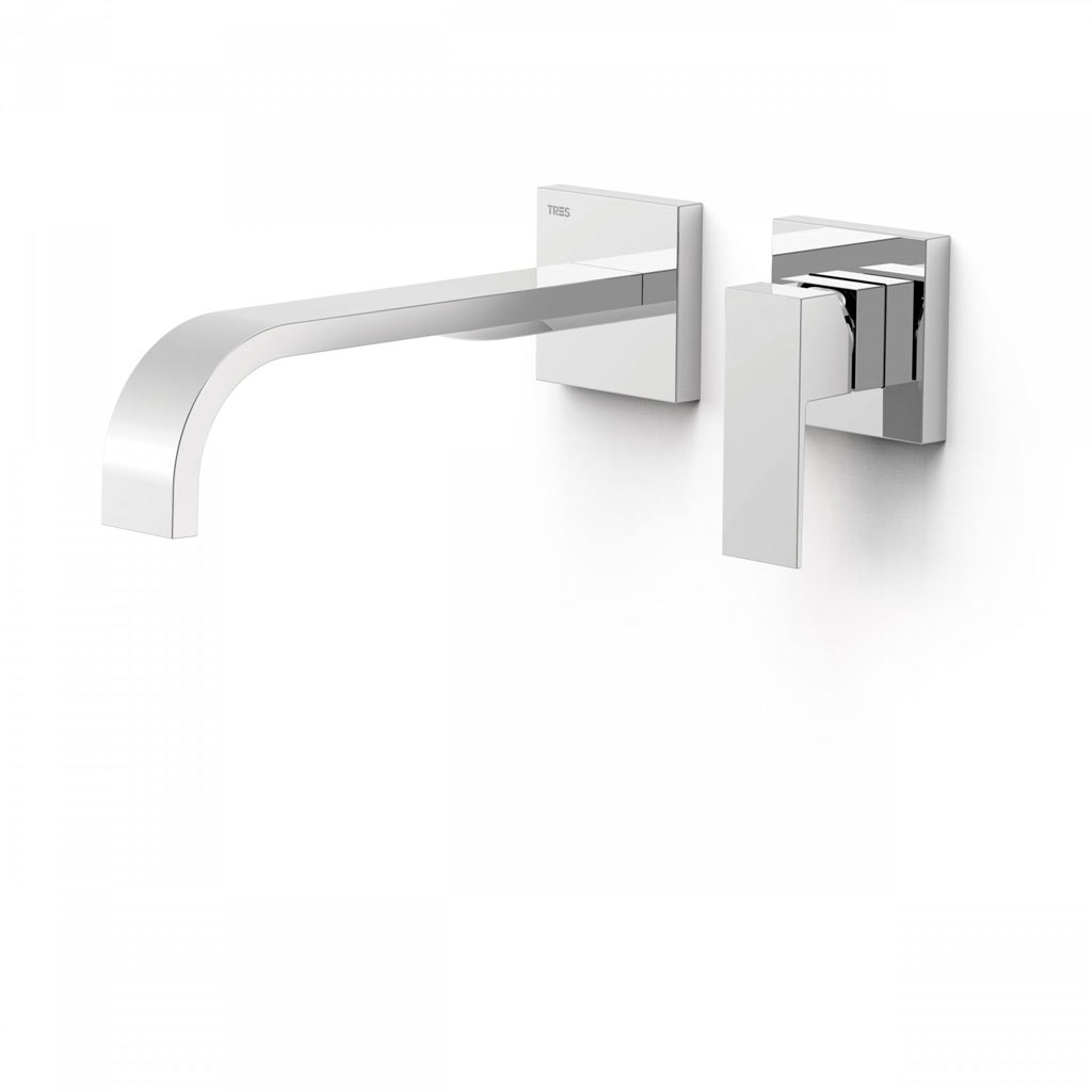 Tres Cuadro-Tres fali egykaros mosdó csaptelep, (kifolyó 240 mm) króm 00630002