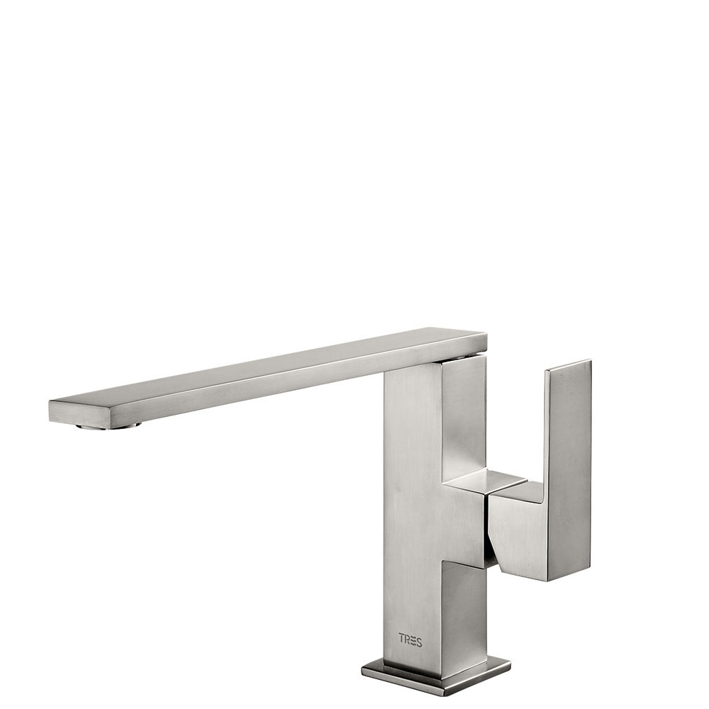 Tres Cuadro Exclusive egykaros mosdó csaptelep, steel  00620501AC