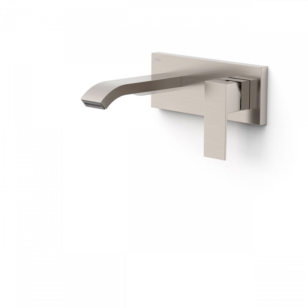 Tres Cuadro Exclusive falba süllyesztett, egykaros mosdó csaptelep, 153 mm-es kifolyó, steel  00630013AC