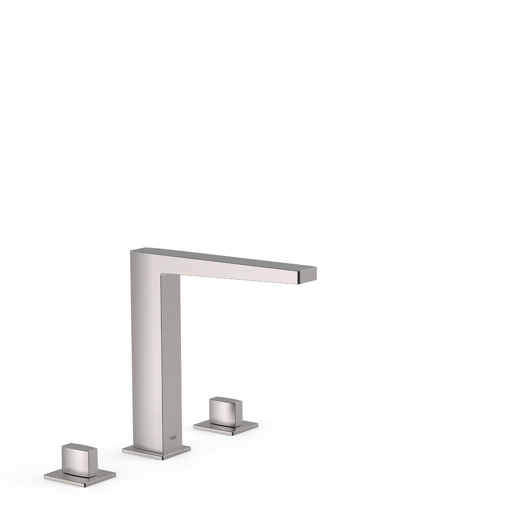 Tres Slim Exclusive peremre szerelhető, 3 üléses  kádcsaptelep, steel 20210501AC