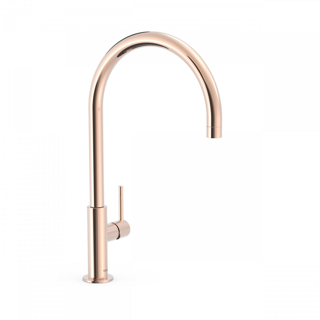 Tres Study Exclusive magasított (418 mm), egykaros mosdó csaptelep, rose gold  26290401OP