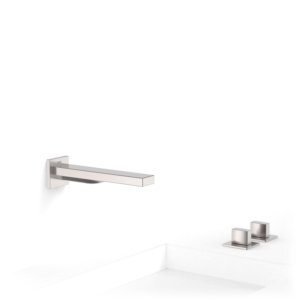 Tres Slim Exclusive kettős vezérlésű  kádcsaptelep, 179 mm-es kiömlővel, leeresztővel, steel  20223801AC