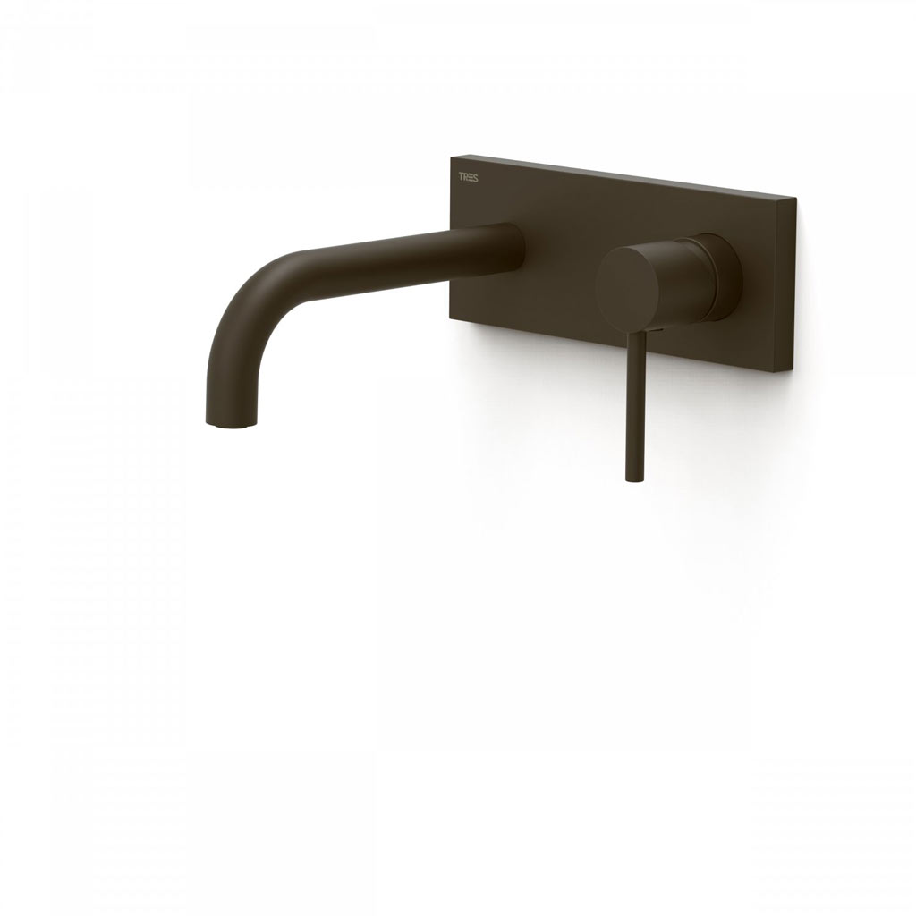 Tres Study Exclusive falba süllyesztett, egykaros mosdó csaptelep, 180 mm-es kifolyó, black bronze 26230011KMB
