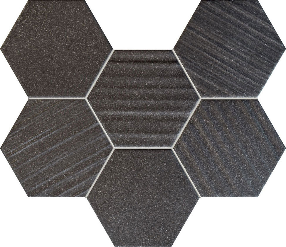 Tubadzin Horizon Hex Black mozaik 28,9 x 22,1