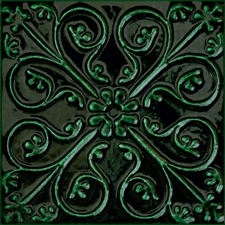 Tubadzin Tinta Green dekorcsempe 14,8 x 14,8
